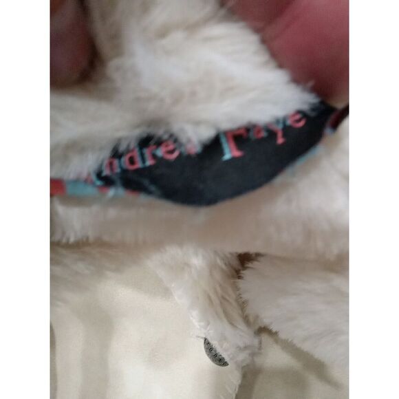 Vintage Andrea Faye Vest Womens Large Tan Vegan Faux Fur Made in USA - Picture 6 of 10